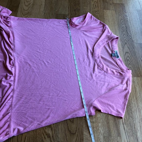 Chelsea28 Pink Ruffle Hem Tunic Top Size Small - Picture 9 of 10